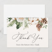 Winter Evergreen Greenery Dank je Kaart Notitiekaartje (Voorkant / Achterkant)