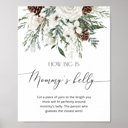 Winter evergreen hoe groot is mama's buik spel poster (Voorkant)
