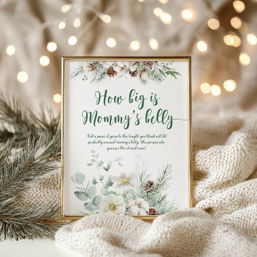 Winter evergreen hoe groot is mama's buik spel poster