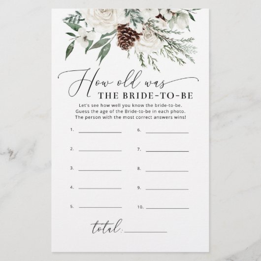 Winter evergreen Hoe oud was de bruid om te spelen (Voorkant)