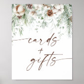 Winter Evergreen Holiday Cards en Cadeaus Teken Poster (Voorkant)