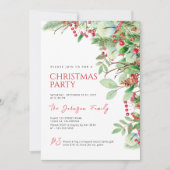 Winter Evergreen Kerstfeest Uitnodiging (Voorkant)