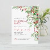Winter Evergreen Kerstfeest Uitnodiging (Staand voorkant)