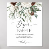 Winter evergreen Kerstluier loterij Poster (Voorkant)