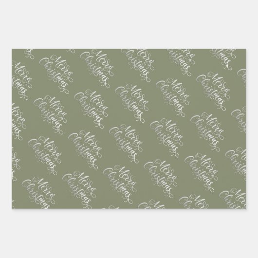 Winter Evergreen Kerstmis Inpakpapier Vel (Voorkant)