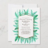 Winter evergreen kunst groene streaming bruiloft kaart (Voorkant)