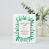 Winter evergreen kunst groene streaming bruiloft kaart (Staand voorkant)