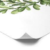 Winter Evergreen Lijst Baby shower Welkomstteken Poster (Hoek)