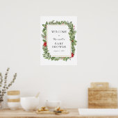Winter Evergreen Lijst Baby shower Welkomstteken Poster (Keuken)