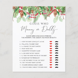 Winter Evergreen Mam of Dad baby shower game