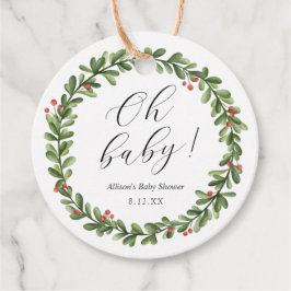 Winter Evergreen Oh Baby shower Bedankjes Labels
