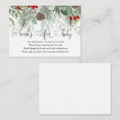Winter Evergreen pine Baby shower Books for Baby Informatiekaartje (Voorkant / Achterkant)