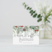 Winter Evergreen Pine Baby shower Diaper Raffle Informatiekaartje (Staand voorkant)