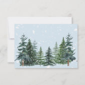 Winter Evergreen Pine Trees Bruiloft RSVP Kaartje (Achterkant)