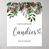 Winter evergreen Raad hoeveel snoepjes Poster (Voorkant)