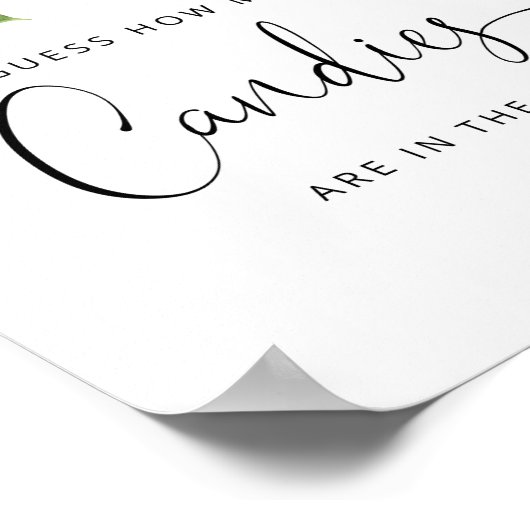 Winter evergreen Raad hoeveel snoepjes Poster (Hoek)