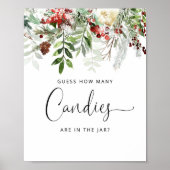 Winter evergreen Raad hoeveel snoepjes Poster (Voorkant)