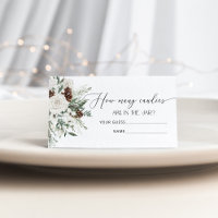 Winter evergreen raden hoeveel snoepjes kaart