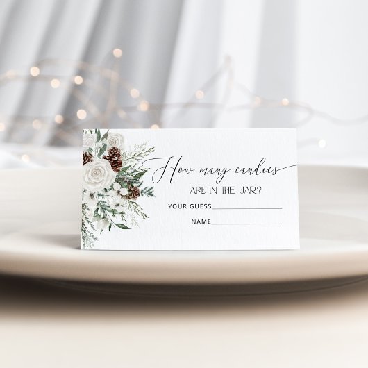 Winter evergreen raden hoeveel snoepjes kaart