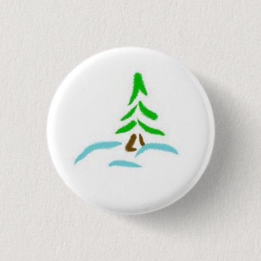Winter Evergreen Ronde Button 3,2 Cm (Voorkant)
