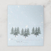 Winter Evergreen Snow Rustic Wedding Plaatskaartje (Buitenkant ongevouwen)