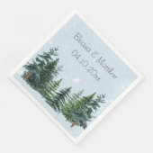 Winter Evergreen Snow Rustic Wedding Servet (Hoek)