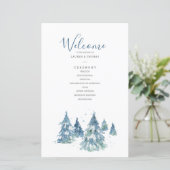 Winter Evergreen Tree Waterverf Wedding (Staand voorkant)