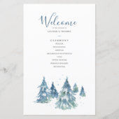 Winter Evergreen Tree Waterverf Wedding (Voorkant)