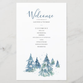 Winter Evergreen Tree Waterverf Wedding
