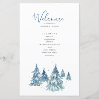 Winter Evergreen Tree Waterverf Wedding
