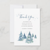Winter Evergreen Tree Waterverf Wedding Bedankkaart (Voorkant)