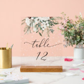 Winter evergreen trouwtafel nummer acryl bord (Huwelijk)