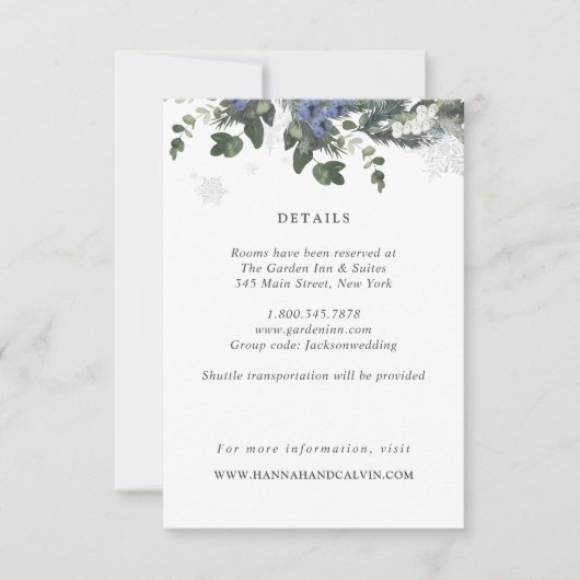 Winter Evergreen Wedding-kaart Kaart (Voorkant)