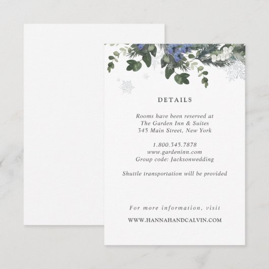 Winter Evergreen Wedding-kaart Kaart (Voorkant / Achterkant)