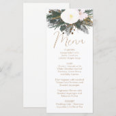 Winter Evergreen Wedding Menu Card (Voorkant / Achterkant)