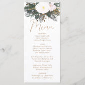 Winter Evergreen Wedding Menu Card (Voorkant)