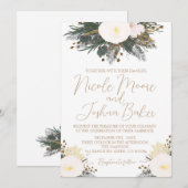 Winter Evergreen Wedding Uitnodiging (Voorkant / Achterkant)