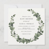 Winter Evergreen White Baby shower Uitnodiging (Voorkant)