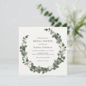 Winter Evergreen White Bridal Shower Kaart (Staand voorkant)