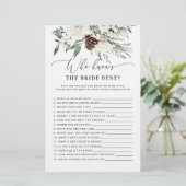 Winter evergreen Wie weet de bruid beste spel (Staand voorkant)