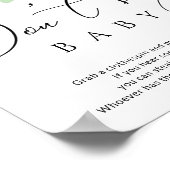 Winter evergreen Zeg geen baby shower game poster (Hoek)