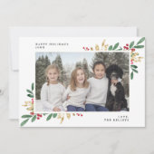 Winter Evergreens, Landscape Large Photo Feestdagenkaart (Voorkant)