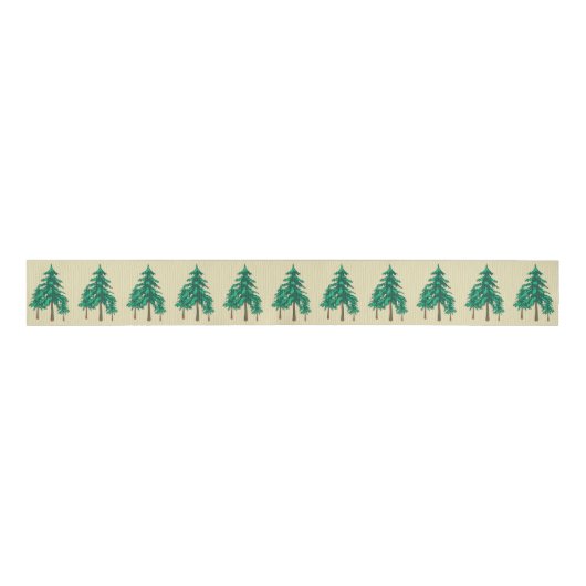 Winter Evergreens Vakantie Grosgrain Lint (Voorkant)