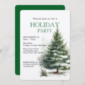 Winter Everygreen Tree HOLIDAY PARTY Kaart (Voorkant / Achterkant)