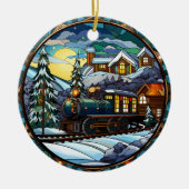  Winter Express Glas in lood Ornament (Voorkant)
