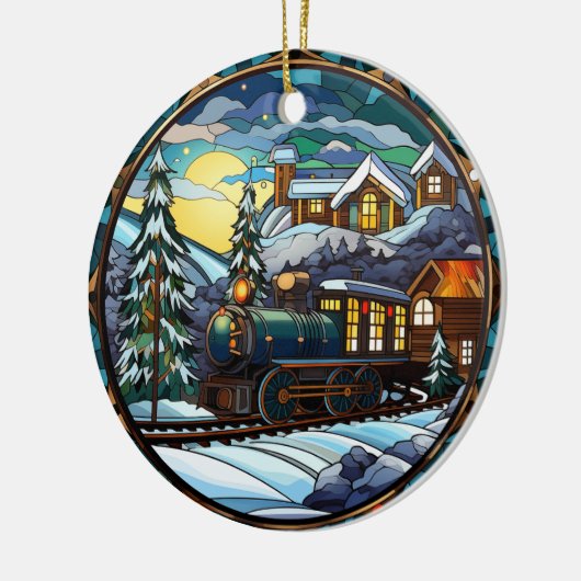  Winter Express Glas in lood Ornament (Links)