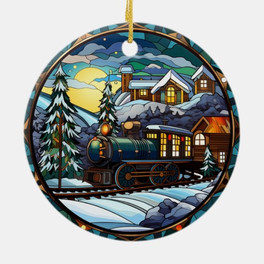  Winter Express Glas in lood Ornament (Achterkant)