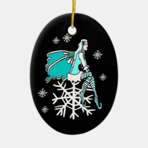 Winter Faerie op een Snowflake Ornament