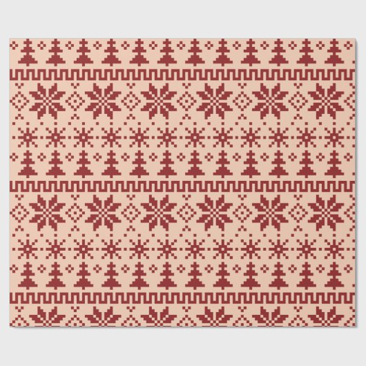 Winter Fair Isle Cadeaupapier (Vlak)