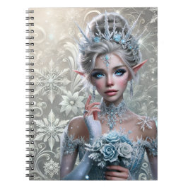 Winter Fairy Bride Icy Enchanted Fantasy Portrait Notitieboek